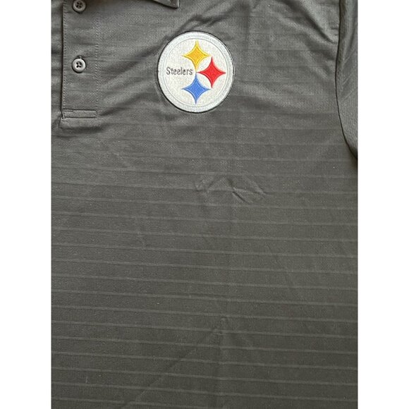 NFL Team Apparel Pittsburgh Steekers Men's Black & Yellow Polo Shirt 2XL NWT - Picture 4 of 5